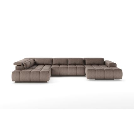 U-formad hörnsoffa med nackstöd TROPEA vänster beige