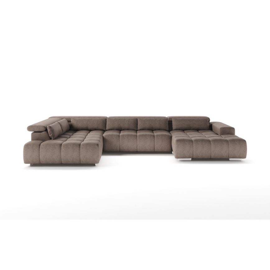 U-formad hörnsoffa med nackstöd TROPEA vänster beige