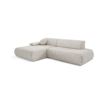 Vänsterhängd L-formad hörnsoffa med bäddfunktion och förvaring PRATO, beige