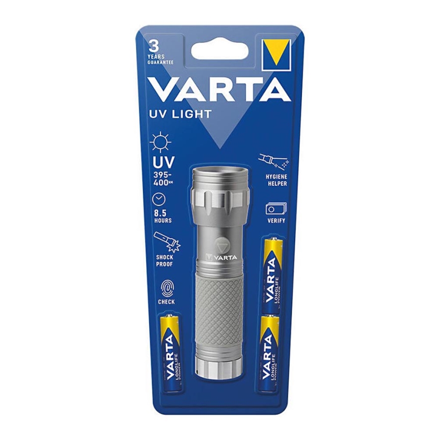 Varta 15638101421 - LED ficklampa UV LIGHT UV/3xAAA