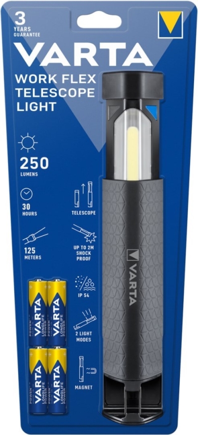 Varta 18646101421 - LED ficklampa WORK FLEX LED/4xAA IP54