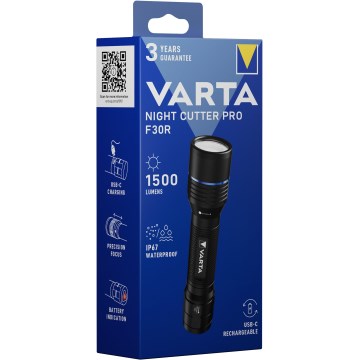 Varta 18921101111 - LED uppladdningsbar ficklampa NIGHT CUTTER PRO F30R LED/USB IP67