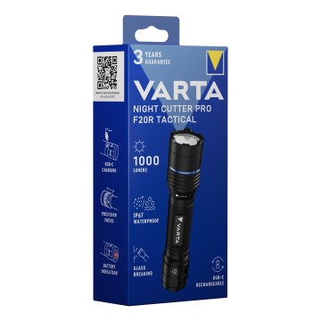Varta 18923101111 - LED-taktisk uppladdningsbar ficklampa NIGHT CUTTER PRO F20R LED/USB 2600 mAh