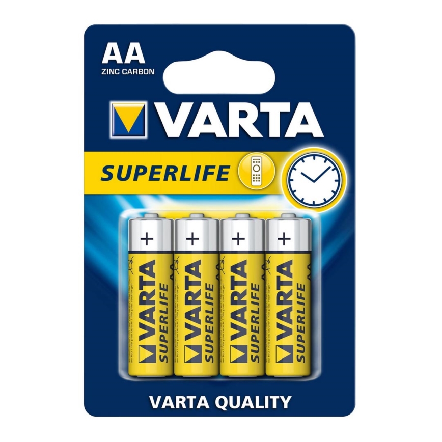 Varta 2006 - 4 st Bilbon Zinkbatterier SUPERLIFE AA 1,5V