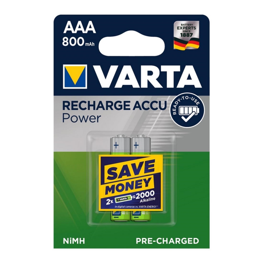 Varta 56703 - 2st Laddningsbara Batterier  ACCU AAA NiMH/800mAh/1,2V