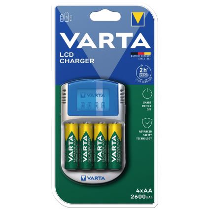 Varta 57070201451 - LCD Batteriladdare 4xAA/AAA 2600mAh 5V