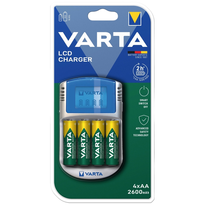 Varta 57070201451 - LCD Batteriladdare 4xAA/AAA 2600mAh 5V