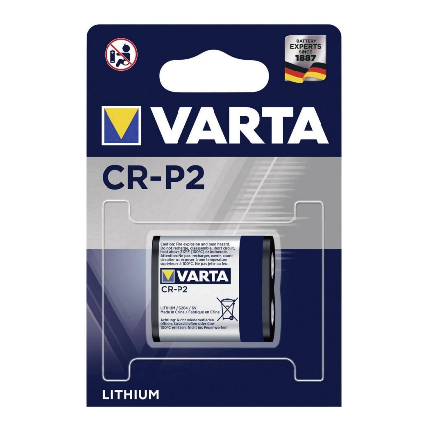 Varta 6204301401 - 1 pc Litium fotobatteri CR-P2 6V