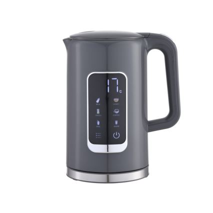 Vattenkokare med LCD display 1,7 l 2200W/230V grå + resemugg 450 ml