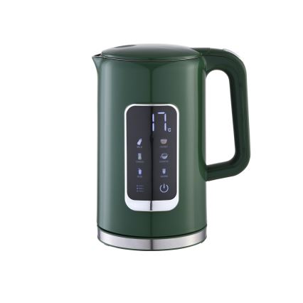 Vattenkokare med LCD display 1,7 l 2200W/230V grön + resemugg 450 ml