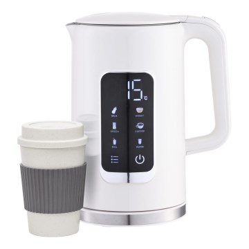Vattenkokare med LCD display 1,7 l 2200W/230V vit + resemugg 450 ml