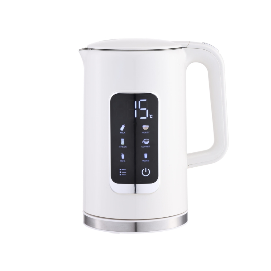 Vattenkokare med LCD display 1,7 l 2200W/230V vit + resemugg 450 ml