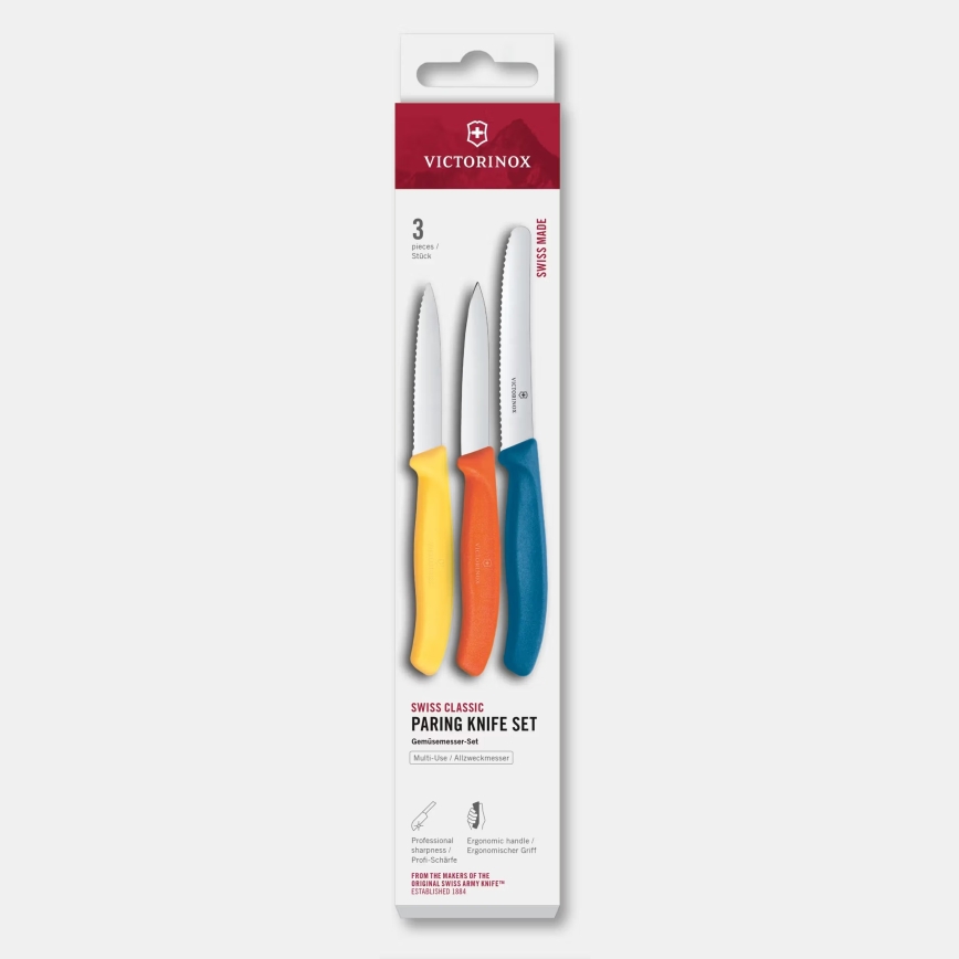 Victorinox - Grönsaksknivset SWISS CLASSIC, 3 delar, färgglatt utförande
