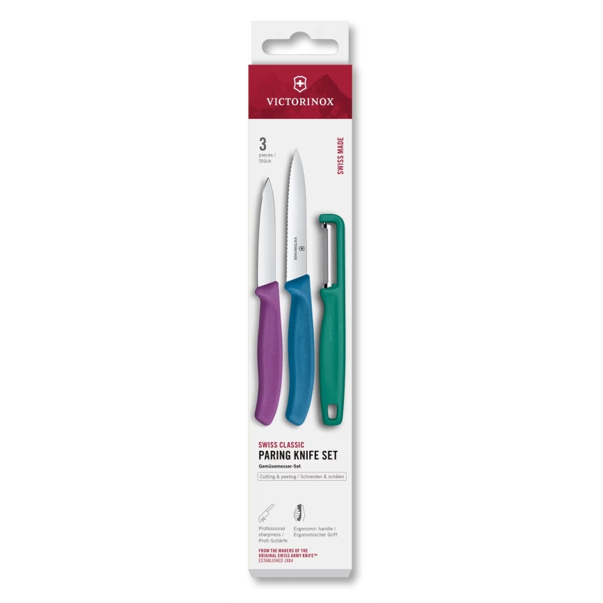 Victorinox - Köksknivset med skalare SWISS CLASSIC, 3 delar, flerfärgat