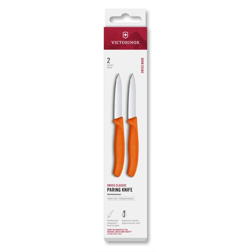 Victorinox - Sats med grönsaksknivar SWISS CLASSIC 8 cm 2 st orange