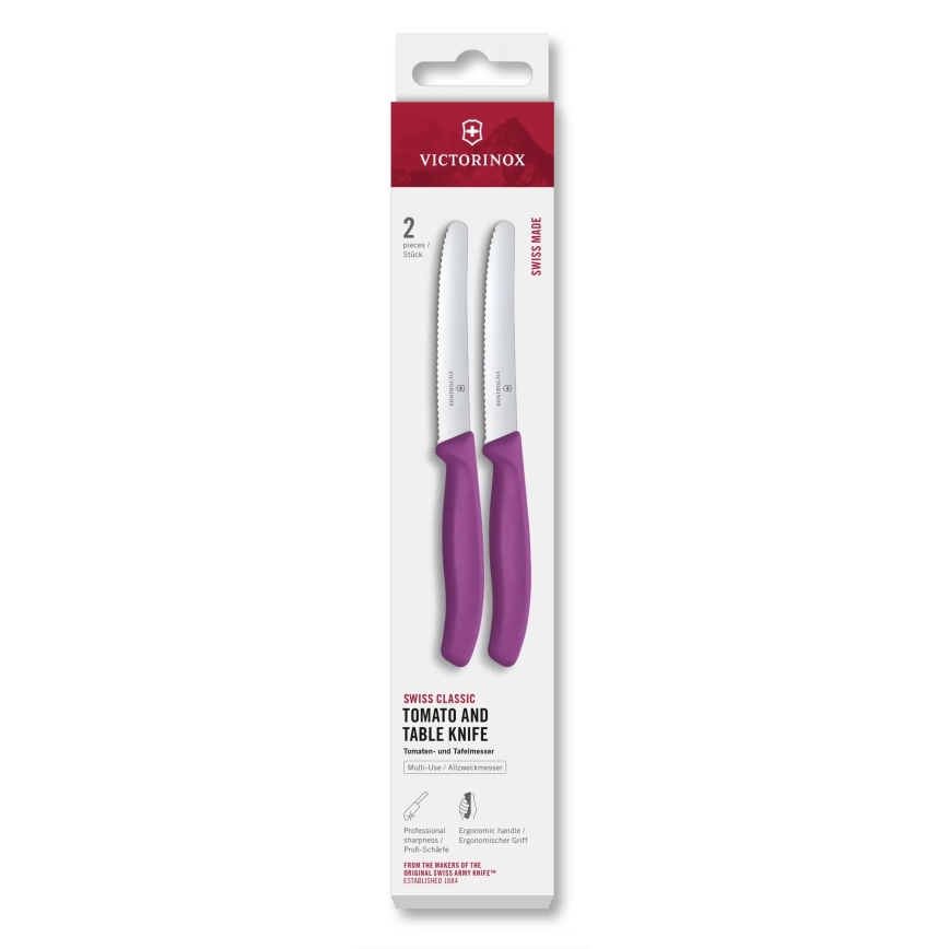 Victorinox - Set med 2 grönsaksknivar SWISS CLASSIC 11 cm, lila