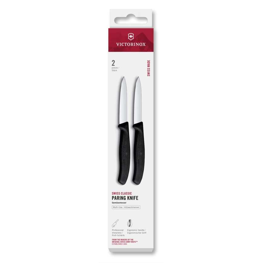 Victorinox - Set med 2 grönsaksknivar SWISS CLASSIC 8 cm, svart