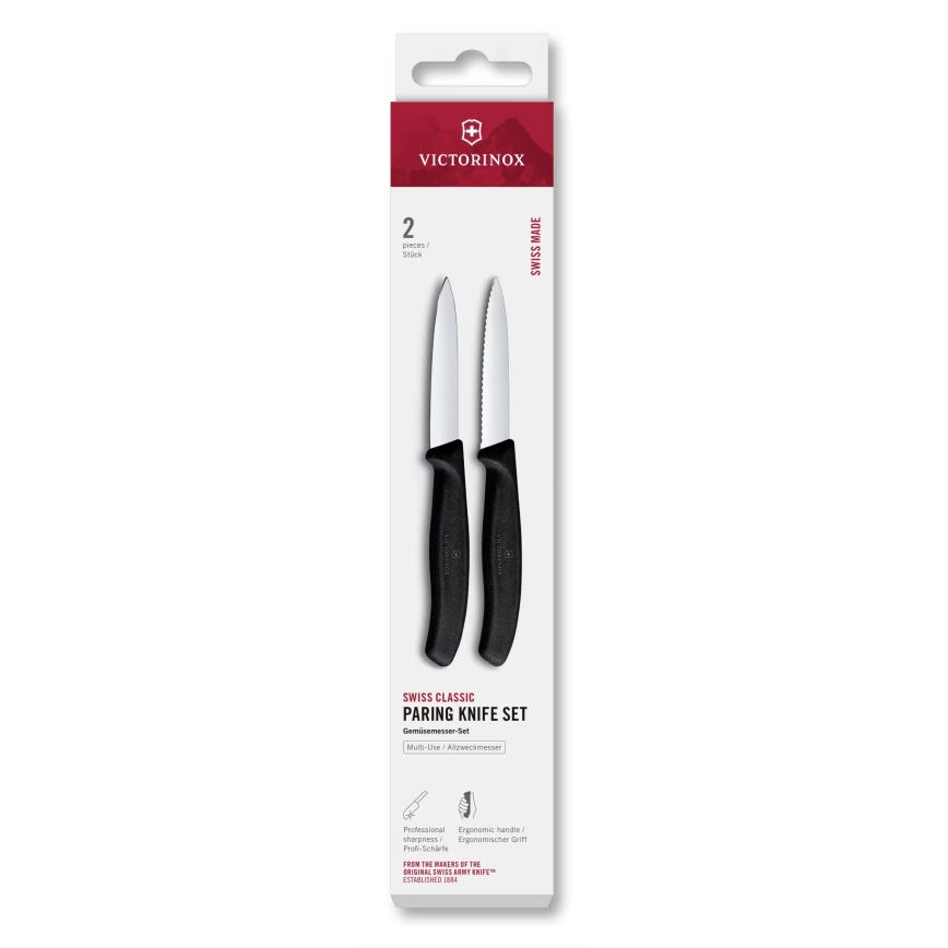 Victorinox - Set med 2 köksknivar för grönsaker SWISS CLASSIC, 8 cm, svart