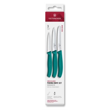 Victorinox - Set med 3 grönsaksknivar SWISS CLASSIC, turkos
