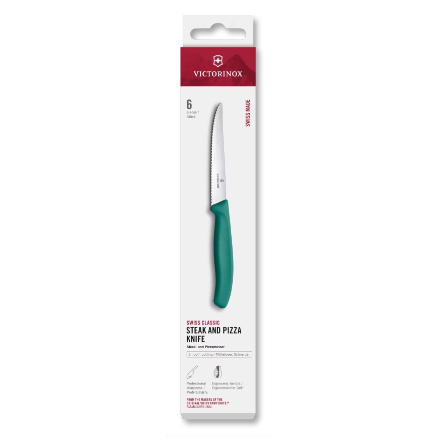 Victorinox - Set med 6 stekknivar SWISS CLASSIC, 11 cm, turkos
