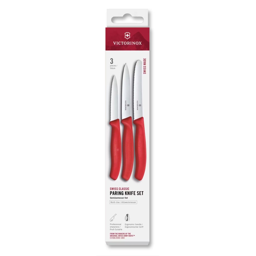 Victorinox - Set med grönsaksknivar SWISS CLASSIC, 3 delar, röd