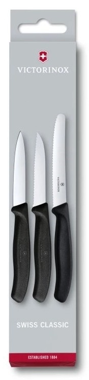 Victorinox - Set med köksknivar för grönsaker 3 delar svart