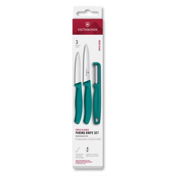 Victorinox - SWISS CLASSIC 3-delars köksknivset med skalare, turkos
