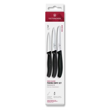 Victorinox - SWISS CLASSIC 3-delars set med grönsaksknivar, svart