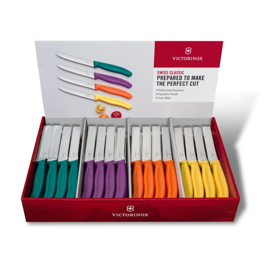 Victorinox - SWISS CLASSIC 80-delars set med färgglada grönsaksknivar