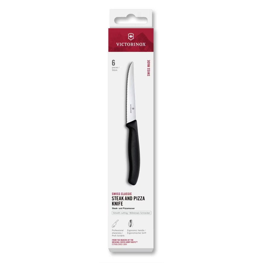 Victorinox - SWISS CLASSIC set med 6 stekknivar, 11 cm, svart