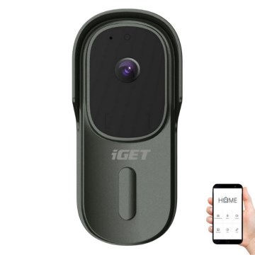 Video ringklocka med rörelsedetektor Full HD 1080p 5200 mAh IP65 Wi-Fi antracit