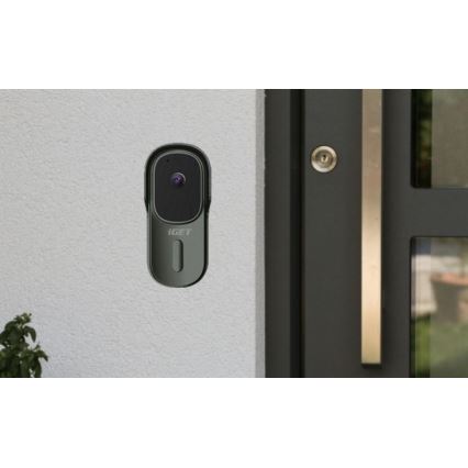 Video ringklocka med rörelsedetektor Full HD 1080p 5200 mAh IP65 Wi-Fi antracit