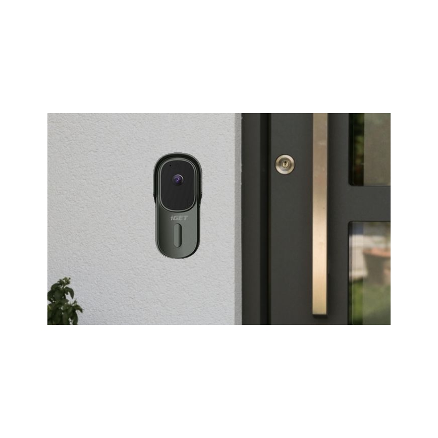 Video ringklocka med rörelsedetektor Full HD 1080p 5200 mAh IP65 Wi-Fi antracit