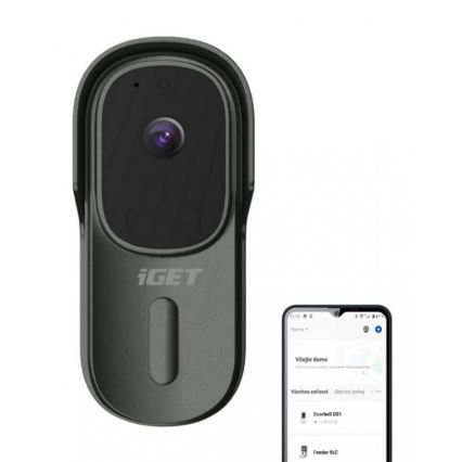 Video ringklocka med rörelsedetektor Full HD 1080p 5200 mAh IP65 Wi-Fi antracit