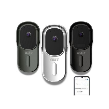 Video ringklocka med rörelsedetektor Full HD 1080p 5200 mAh IP65 Wi-Fi antracit