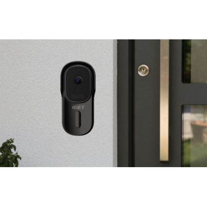 Video ringklocka med rörelsedetektor Full HD 1080p 5200 mAh IP65 Wi-Fi svart