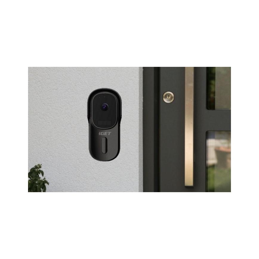 Video ringklocka med rörelsedetektor Full HD 1080p 5200 mAh IP65 Wi-Fi svart