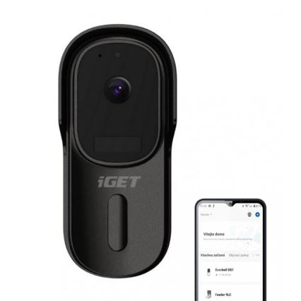 Video ringklocka med rörelsedetektor Full HD 1080p 5200 mAh IP65 Wi-Fi svart