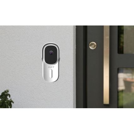 Video ringklocka med rörelsedetektor Full HD 1080p 5200 mAh IP65 Wi-Fi vit