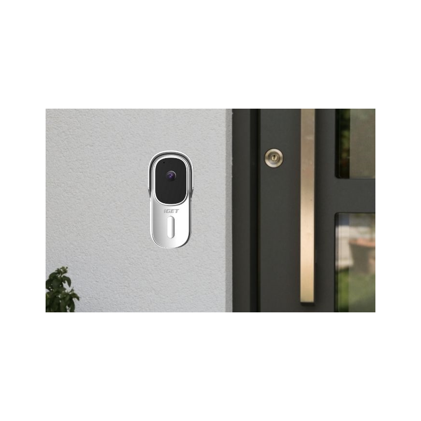 Video ringklocka med rörelsedetektor Full HD 1080p 5200 mAh IP65 Wi-Fi vit