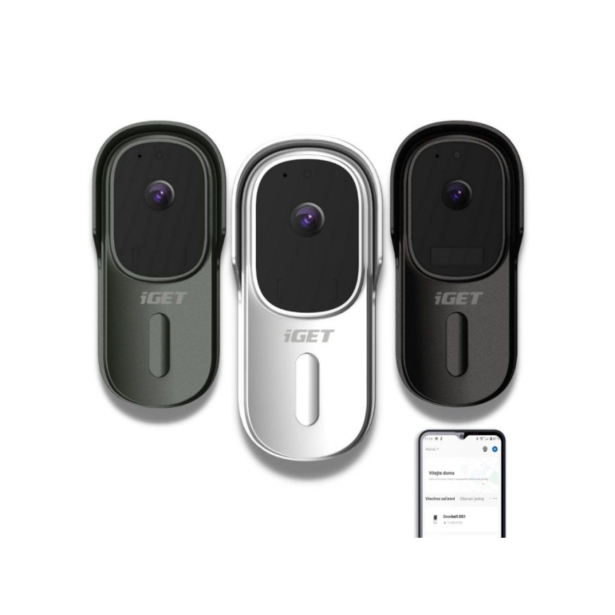 Video ringklocka med rörelsedetektor Full HD 1080p 5200 mAh IP65 Wi-Fi vit