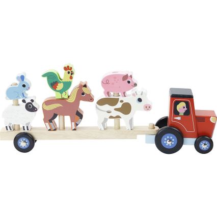 Vilac - Trätraktor med djur
