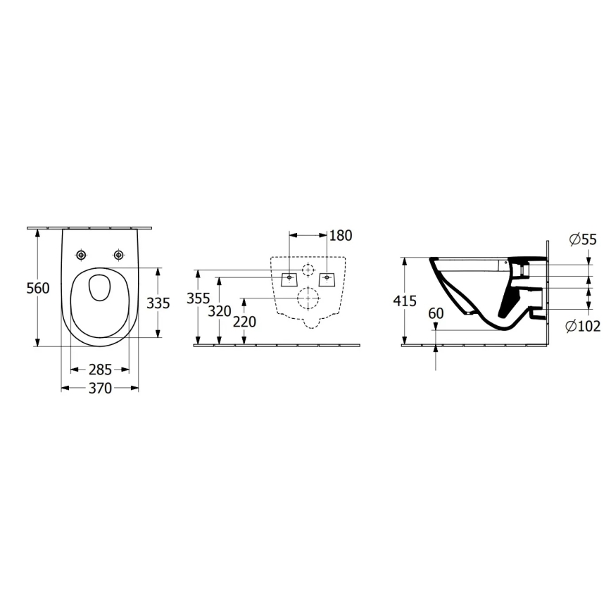 Villeroy & Boch 4670TSR1 - Vägghängd WC med SoftClose-sits SUBWAY 3.0 porslin/vit