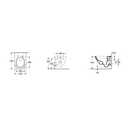 Villeroy & Boch 4694CL01 - Väggmonterad WC med SoftClose-toalettsits ARCHITECTURA keramik/vit
