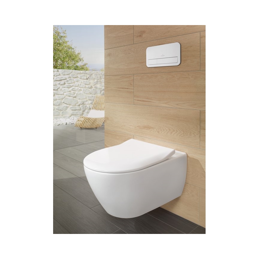 Villeroy & Boch 5614R201 - Vägghängd WC-stol med SoftClose-sits SUBWAY 2.0 keramik/vit