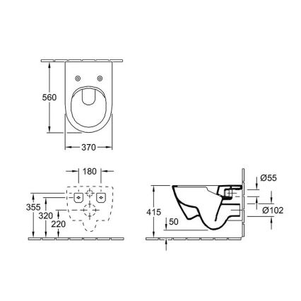 Villeroy & Boch 5614R201 - Vägghängd WC-stol med SoftClose-sits SUBWAY 2.0 keramik/vit