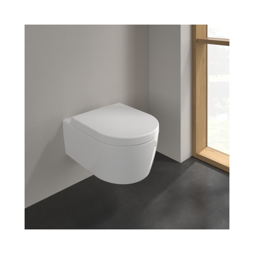 Villeroy & Boch 5656HRR1 - Vägghängd WC med AVENTO SoftClose-sits, keramik/vit