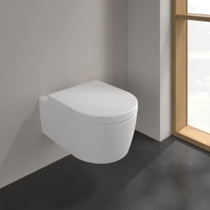 Villeroy & Boch 5656HRRW - Vägghängd WC med SoftClose-sits AVENTO, keramik/vit