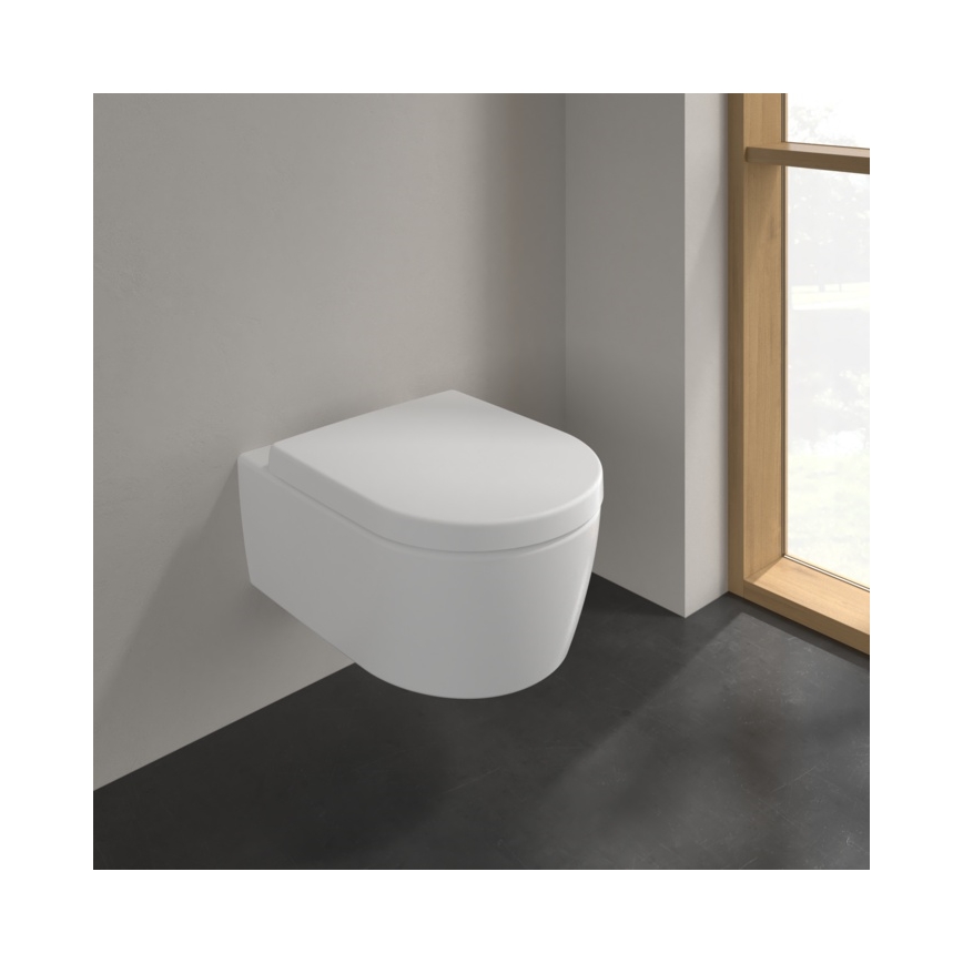 Villeroy & Boch 5656HRRW - Vägghängd WC med SoftClose-sits AVENTO, keramik/vit