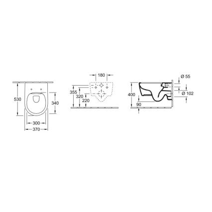 Villeroy & Boch 5656RSR1 - Vägghängd toalettstol med SoftClose-sits AVENTO, keramik/vit